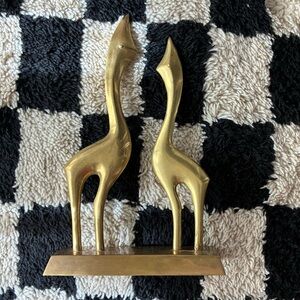 Vintage MCM Brass Giraffes Sculpture
